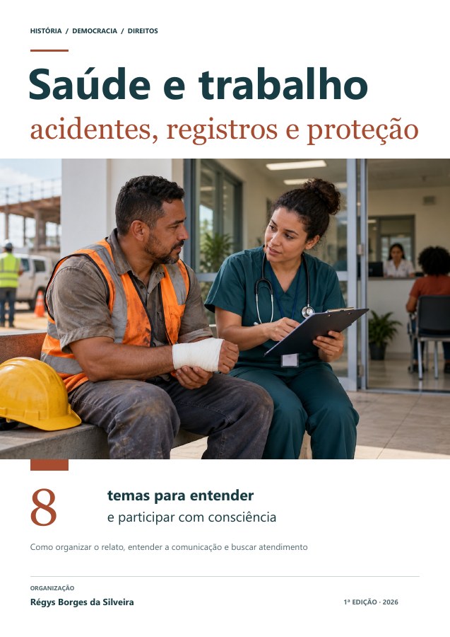 Capa da cartilha Acidente de trabalho e doença ocupacional: cuidado, registro e proteção