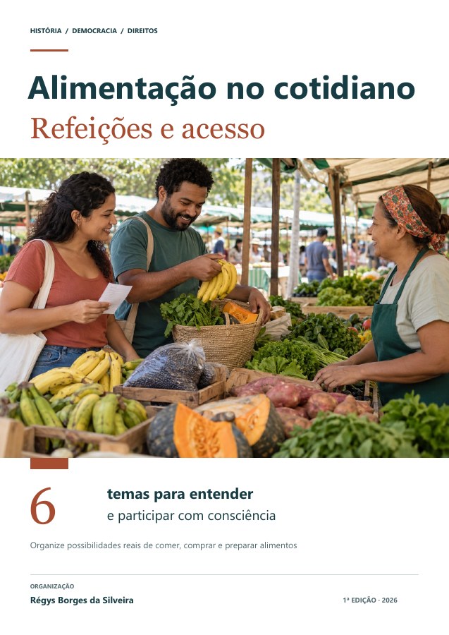 Capa da cartilha Alimentação no cotidiano: escolhas, refeições e acesso