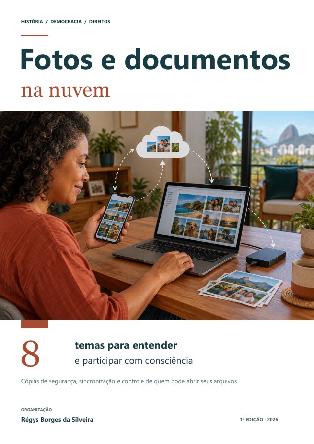 Capa da cartilha Fotos, documentos e nuvem: como guardar e compartilhar com cuidado