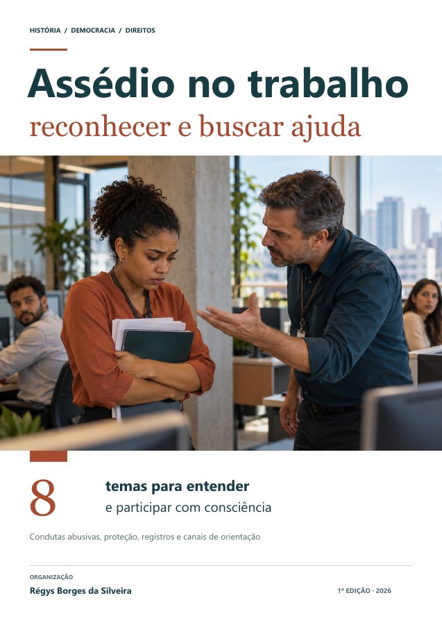 Capa da cartilha Assédio no trabalho: reconhecer, registrar e buscar ajuda