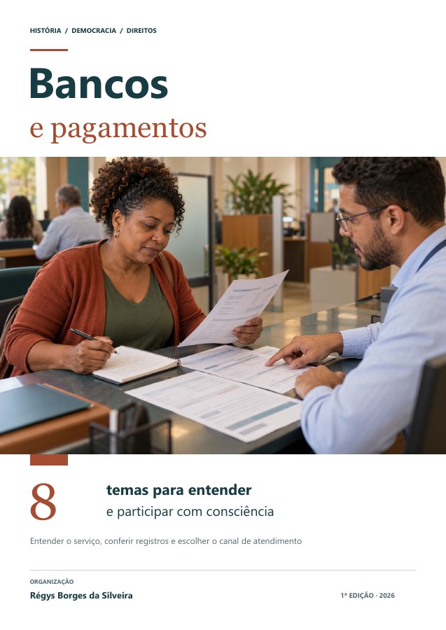 Capa da cartilha Bancos e pagamentos: conta, tarifas e contestação