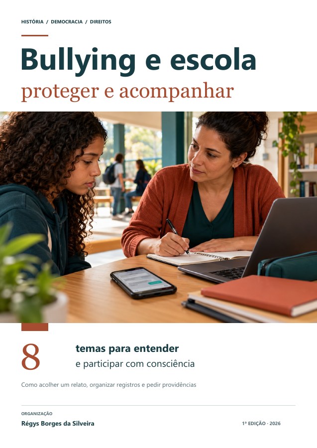 Capa da cartilha Bullying e cyberbullying: proteção, registro e resposta da escola