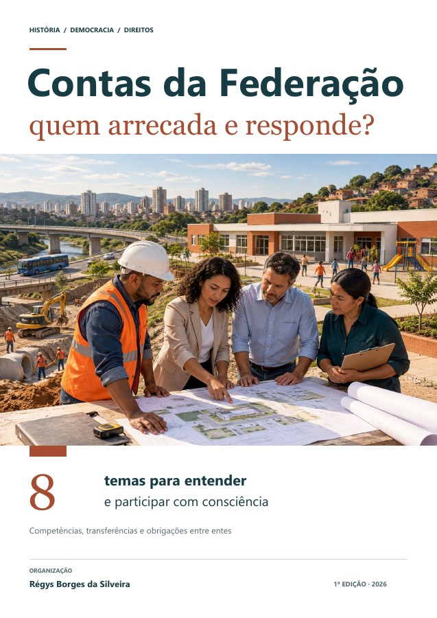 Capa da cartilha União, estados e municípios: contas e responsabilidades