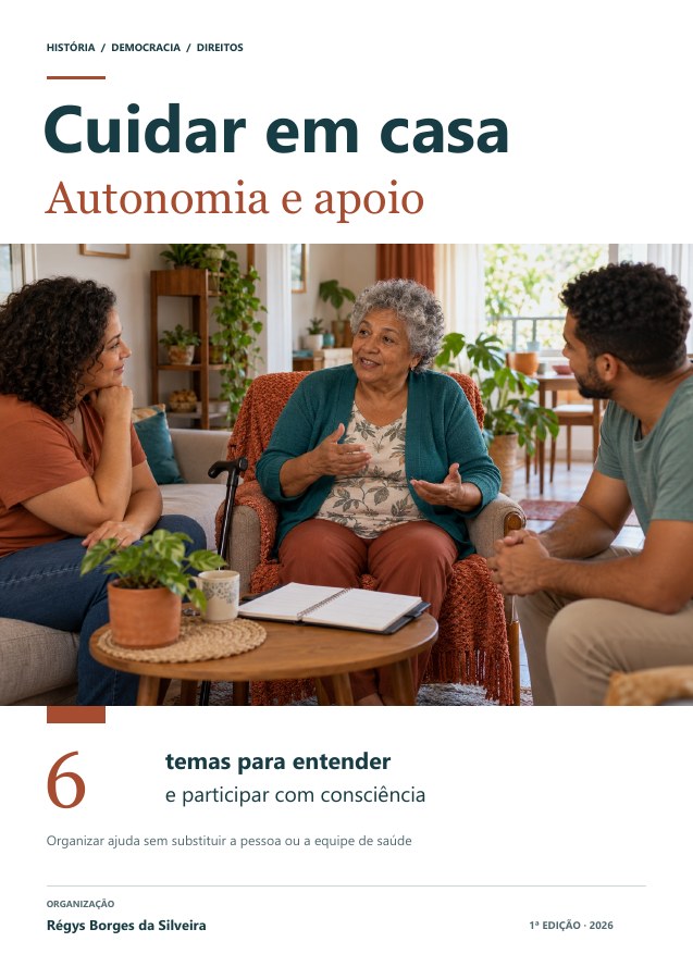 Capa da cartilha Cuidar de alguém em casa: autonomia, rotina e rede de apoio