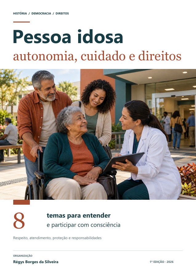 Capa da cartilha Envelhecimento, cuidado e direitos da pessoa idosa