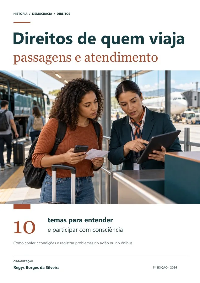 Capa de Direitos de quem viaja: passagem, atendimento e reclamação