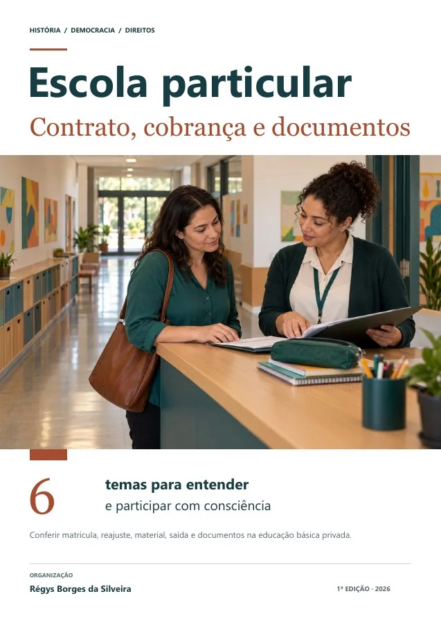 Capa de Escola particular: contrato, cobrança e documentos