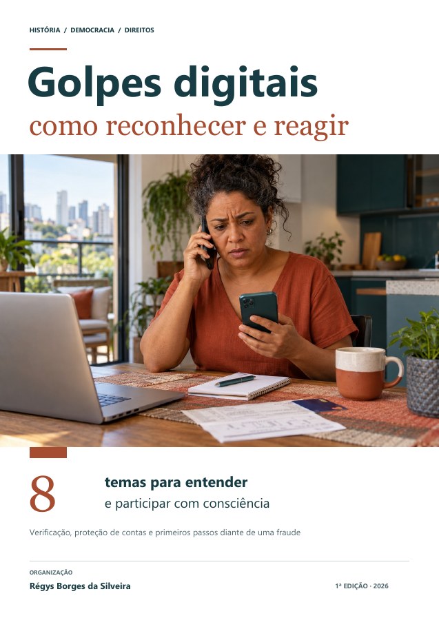 Capa da cartilha Golpes digitais: como reconhecer e reagir