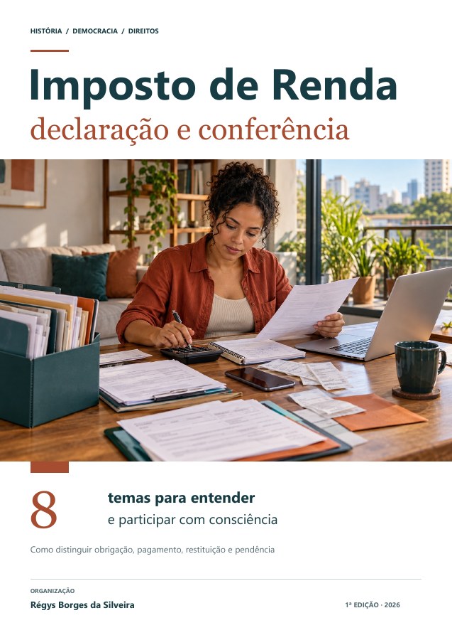 Capa da cartilha Imposto de Renda da pessoa física: declaração, documentos e conferência
