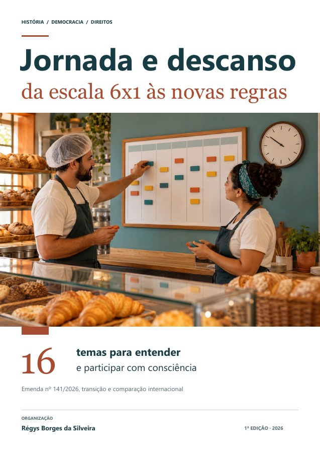 Capa da cartilha Jornada e escalas de trabalho: a mudança da 6x1 e as experiências internacionais