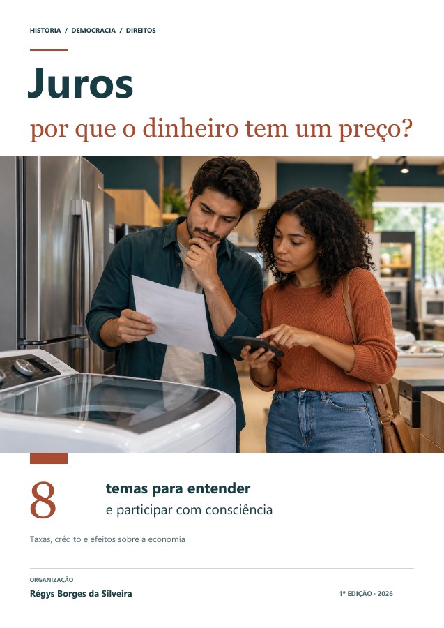 Capa da cartilha Juros: por que o dinheiro tem um preço?