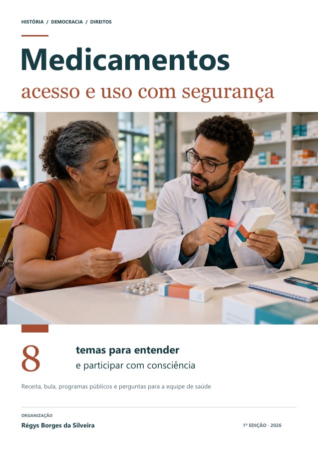 Capa da cartilha Medicamentos: receita, acesso e uso com segurança