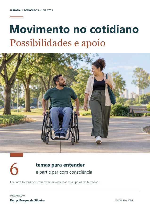 Capa da cartilha Movimento no cotidiano: opções acessíveis, referências e apoio