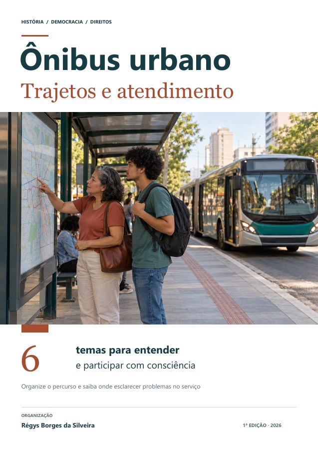Capa da cartilha Ônibus urbano: trajetos, cartões, acessibilidade e atendimento