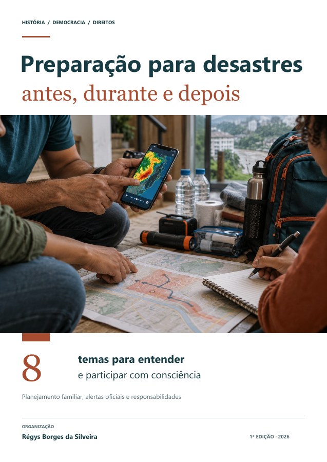 Capa da cartilha Preparação para desastres: prevenção, alertas e proteção