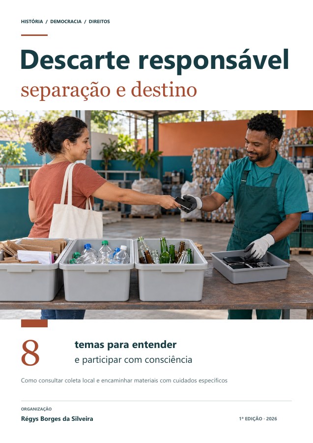 Capa da cartilha Resíduos e descarte responsável: separar, devolver e conferir destinos