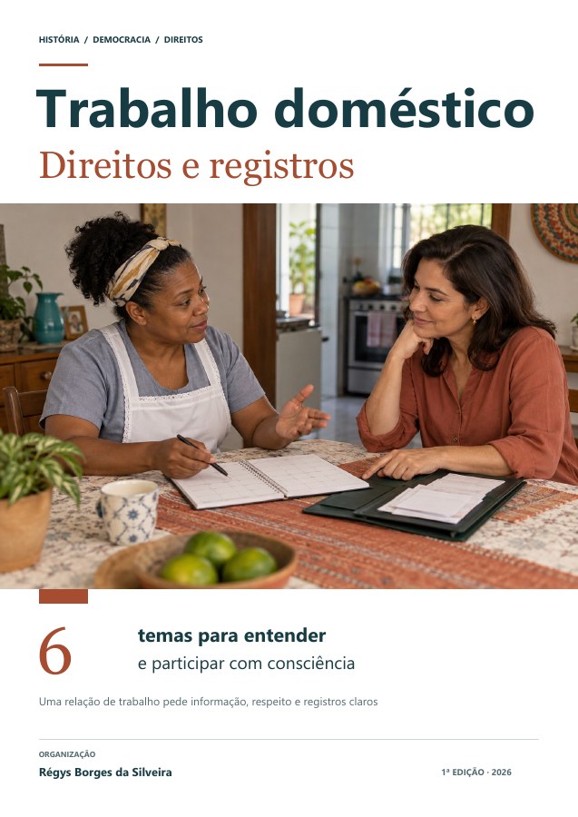 Capa da cartilha Trabalho doméstico: combinar, registrar e acompanhar direitos