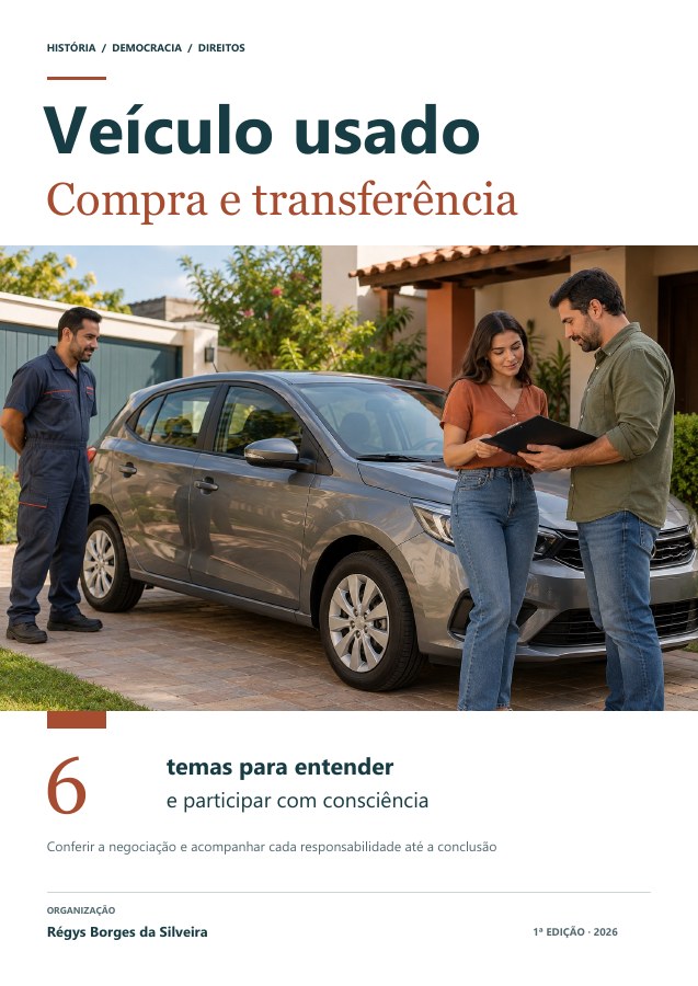 Capa da cartilha Comprar e vender veículo usado: documentos, responsabilidades e transferência