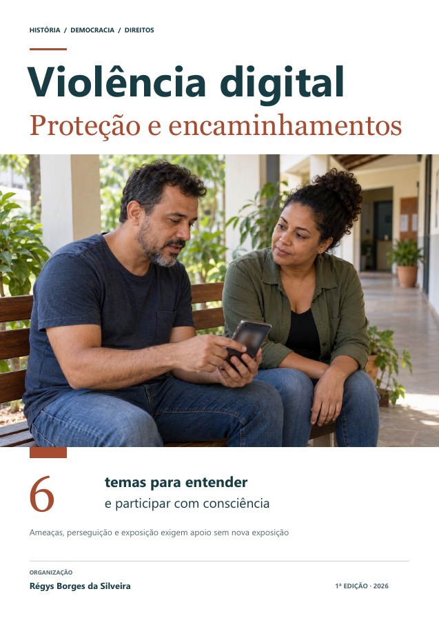 Capa da cartilha Violência digital contra adultos: segurança, registros e encaminhamentos